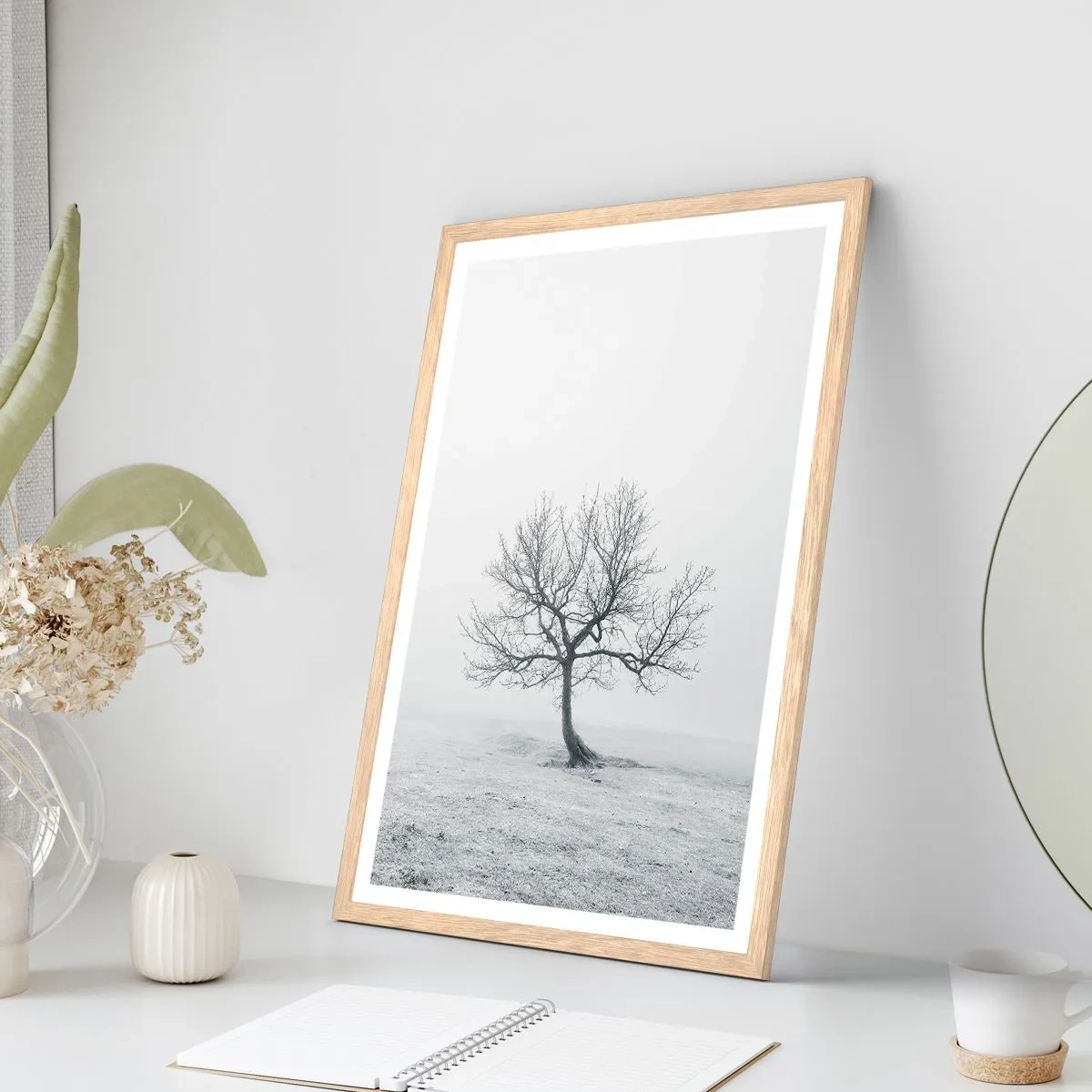 Poster în ramă de stejar deschis - Împotriva neantului - 30x40 cm