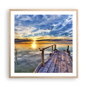 Poster în ramă de stejar deschis - Vântul se odihnește - 60x60 cm