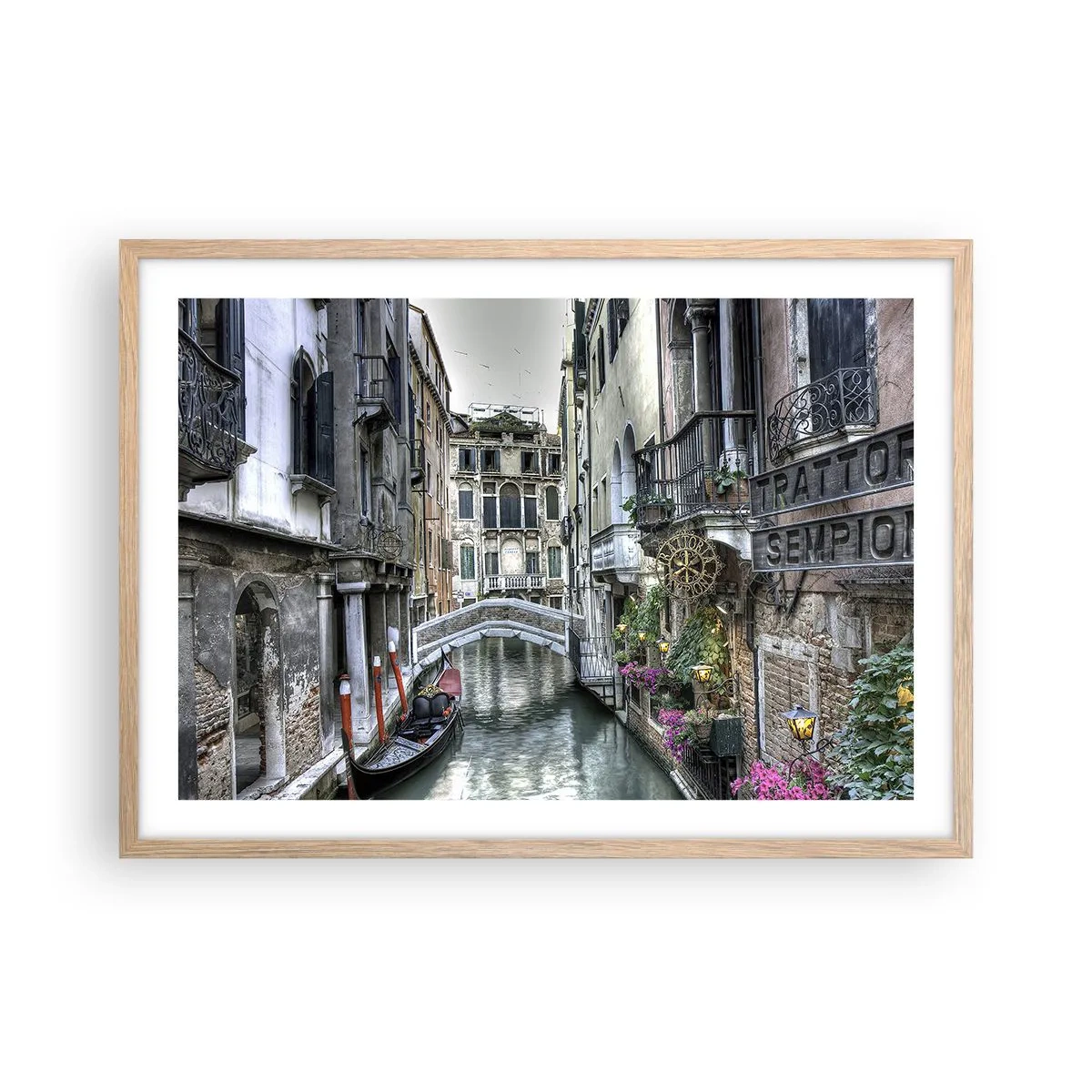 Poster în ramă de stejar deschis - Timp de secole în reverie tăcută - 70x50 cm