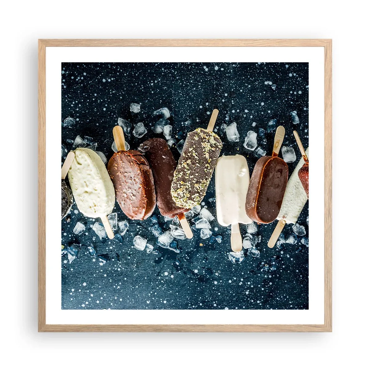 Poster în ramă de stejar deschis - Gustul unei veri fierbinți - 60x60 cm