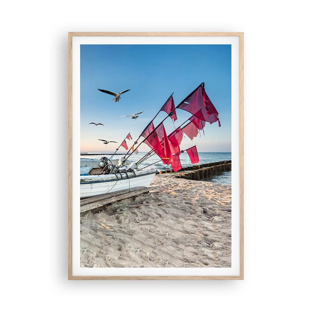 Poster în ramă de stejar deschis - O odihnă binemeritată - 70x100 cm