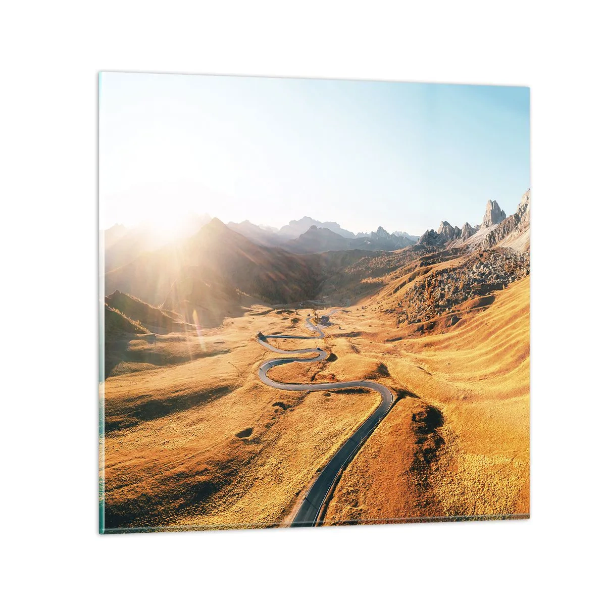 Tablou pe sticlă - Într-o vale de aur - 40x40 cm