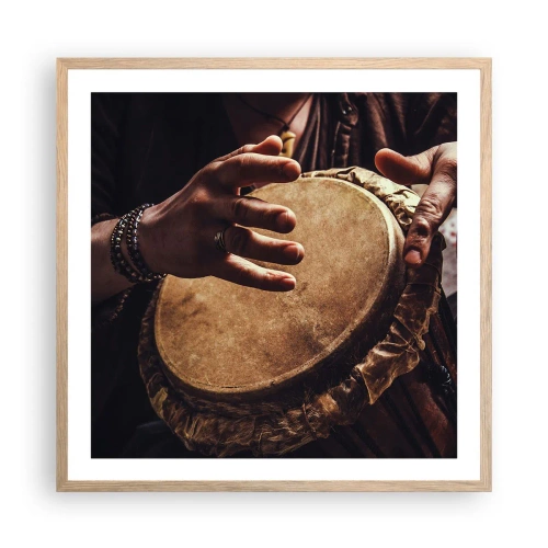 Poster în ramă de stejar deschis - În ritmul inimii - 60x60 cm