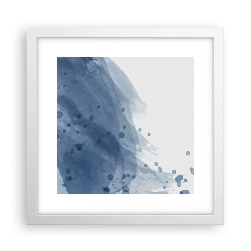 Poster în ramă albă - Tul albastru - 30x30 cm