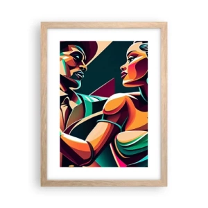 Poster în ramă de stejar deschis - În ritmul inimii - 30x40 cm