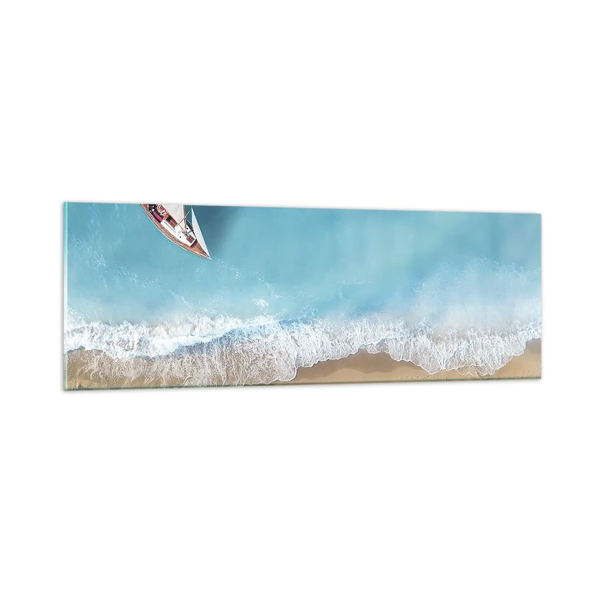 Tablou pe sticlă - La frontieră dintre albastru și auriu - 90x30 cm