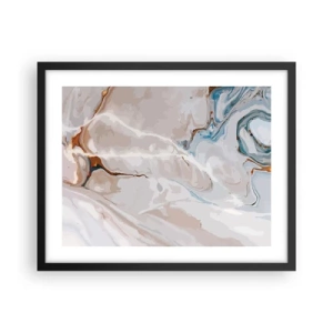 Poster în ramă neagră - Meandre albastre sub alb - 50x40 cm
