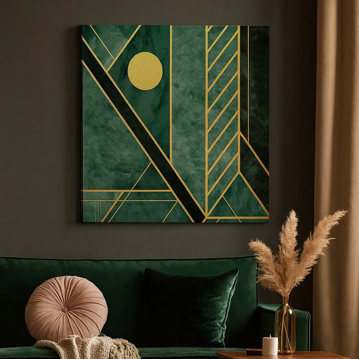 Tablou pe pânză - Dinamica aurului și a azurului - 30x30 cm