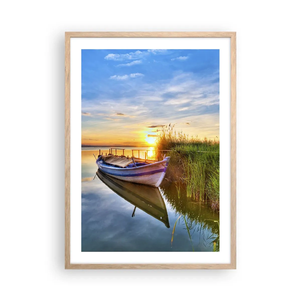 Poster în ramă de stejar deschis - Golfulețul viselor împlinite - 50x70 cm