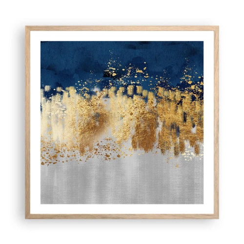 Poster în ramă de stejar deschis - Compoziție modernă cu bliț - 60x60 cm