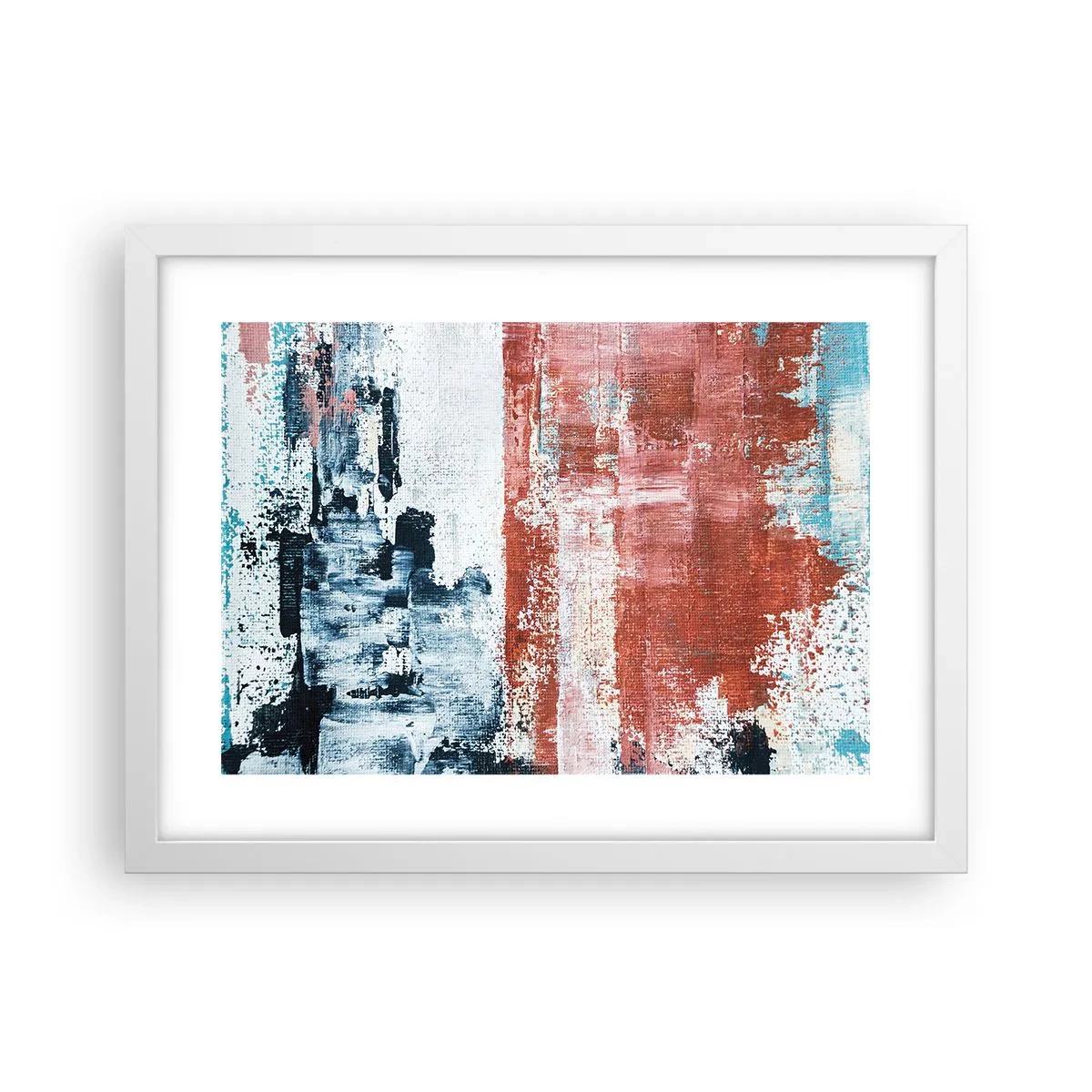 Poster în ramă albă - Jumi-juma abstract - 40x30 cm