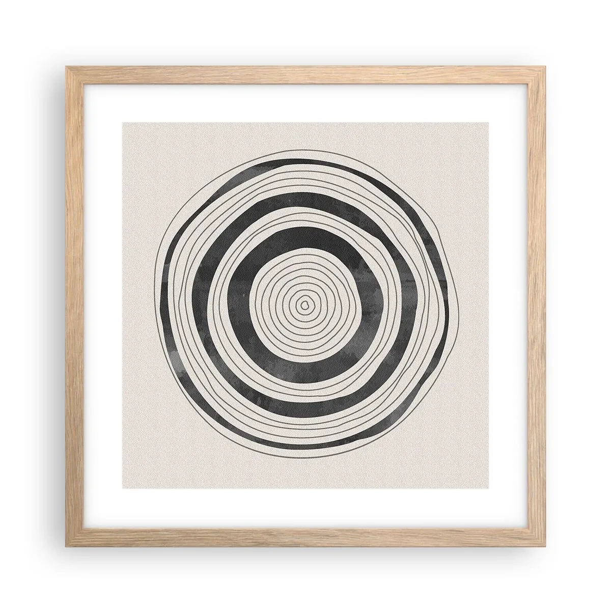 Poster în ramă de stejar deschis - Centrul cel mai important - 40x40 cm