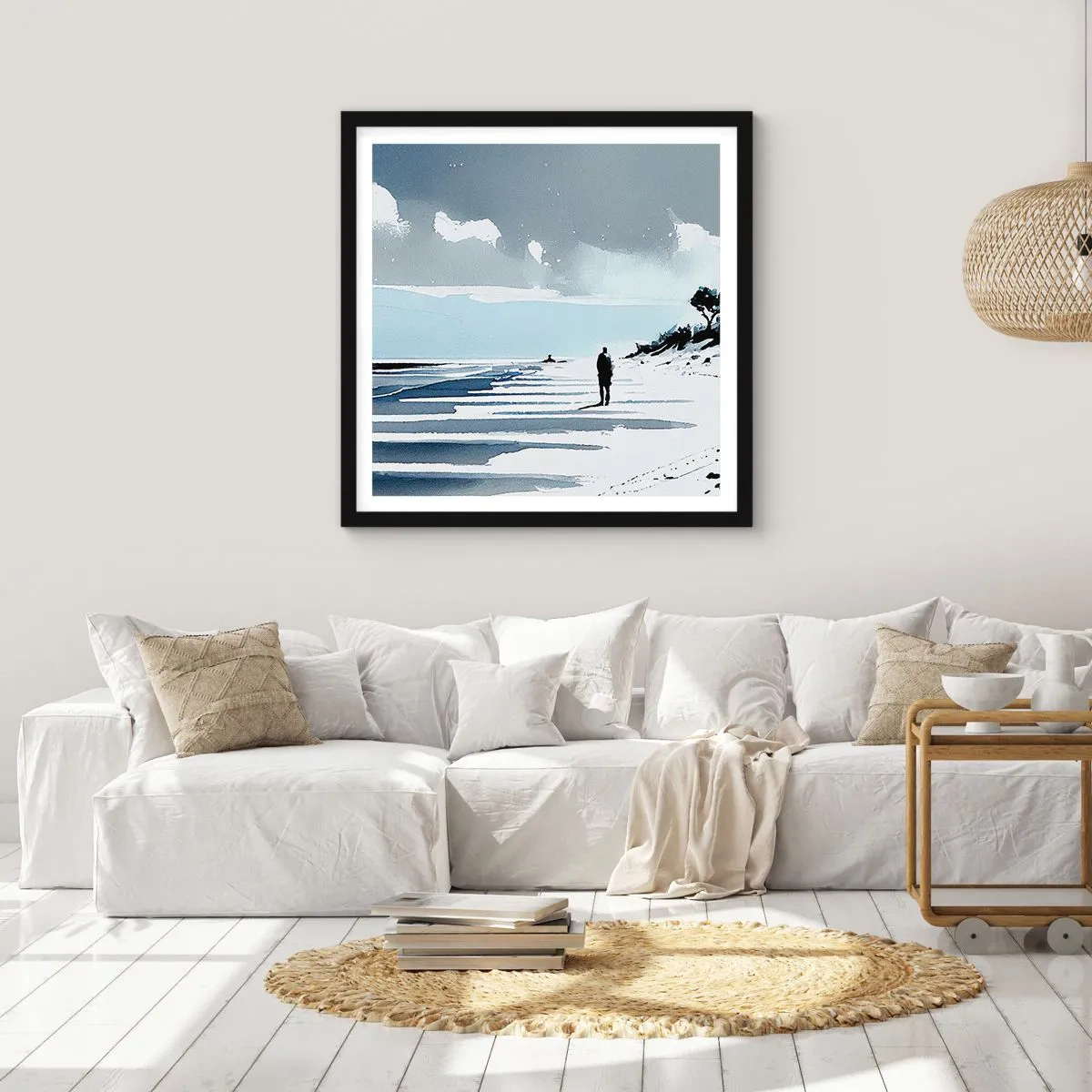 Poster în ramă neagră - Singuratic - 30x30 cm