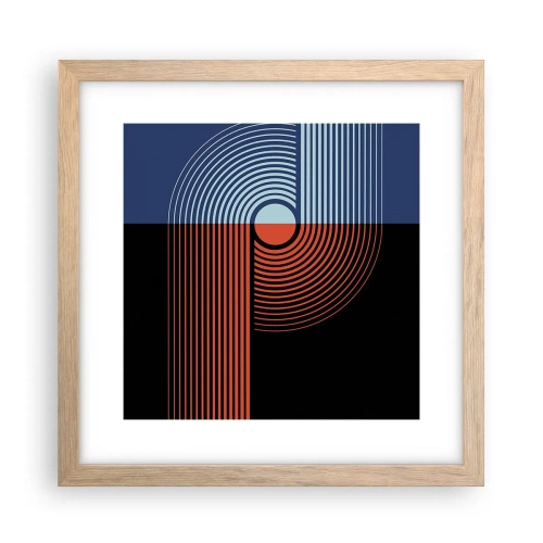 Poster în ramă de stejar deschis - Într-o îmbrăţişare geometrică - 30x30 cm