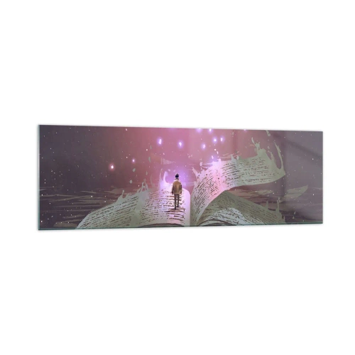 Tablou pe sticlă - O invitație către o altă lume - citiți! - 160x50 cm
