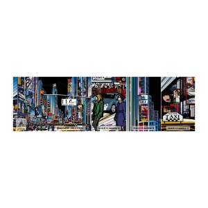 Mostră tapet Premium Sand - O noapte mare și comică - Oraș, Arhitectură, New York - 100x30 cm