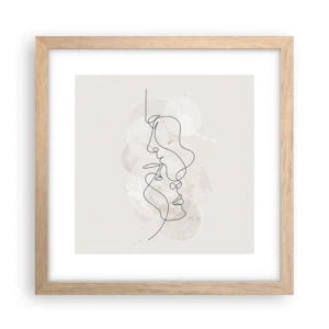 Poster în ramă de stejar deschis - Încurcați într-o îmbrățișare - 30x30 cm