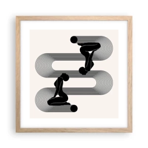 Poster în ramă de stejar deschis - Simetrie senzuală - 40x40 cm