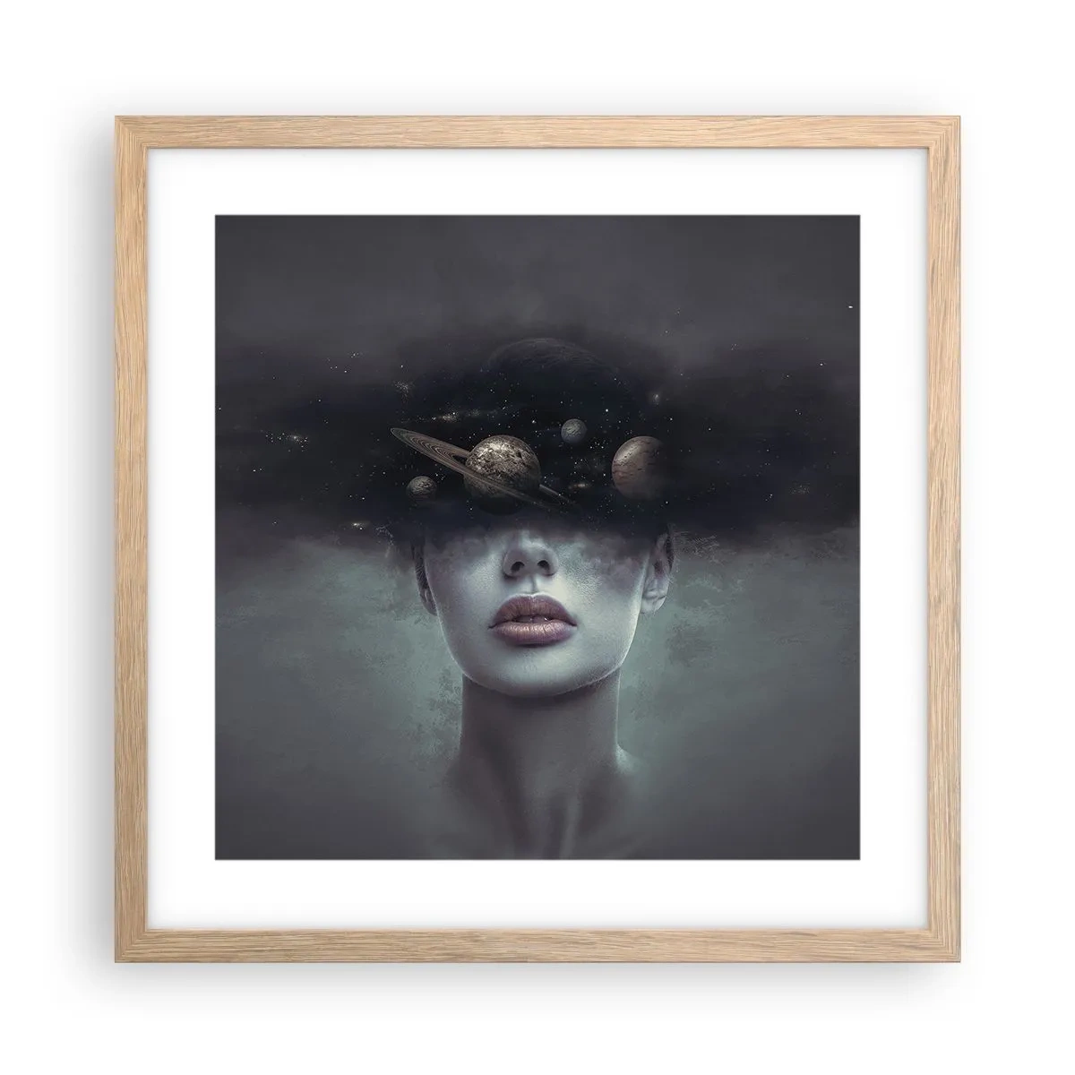 Poster în ramă de stejar deschis - Și planetele o iau razna... - 40x40 cm