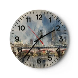 Ceas de perete - Ceas pe sticlă - Londra în toată splendoarea ei - 30x30 cm