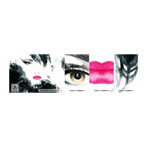 Mostră tapet autocolant Deluxe Sticker - Atenție! Femme fatale - Abstracția, Chipul de femeie, Portretul unei femei - 100x30 cm