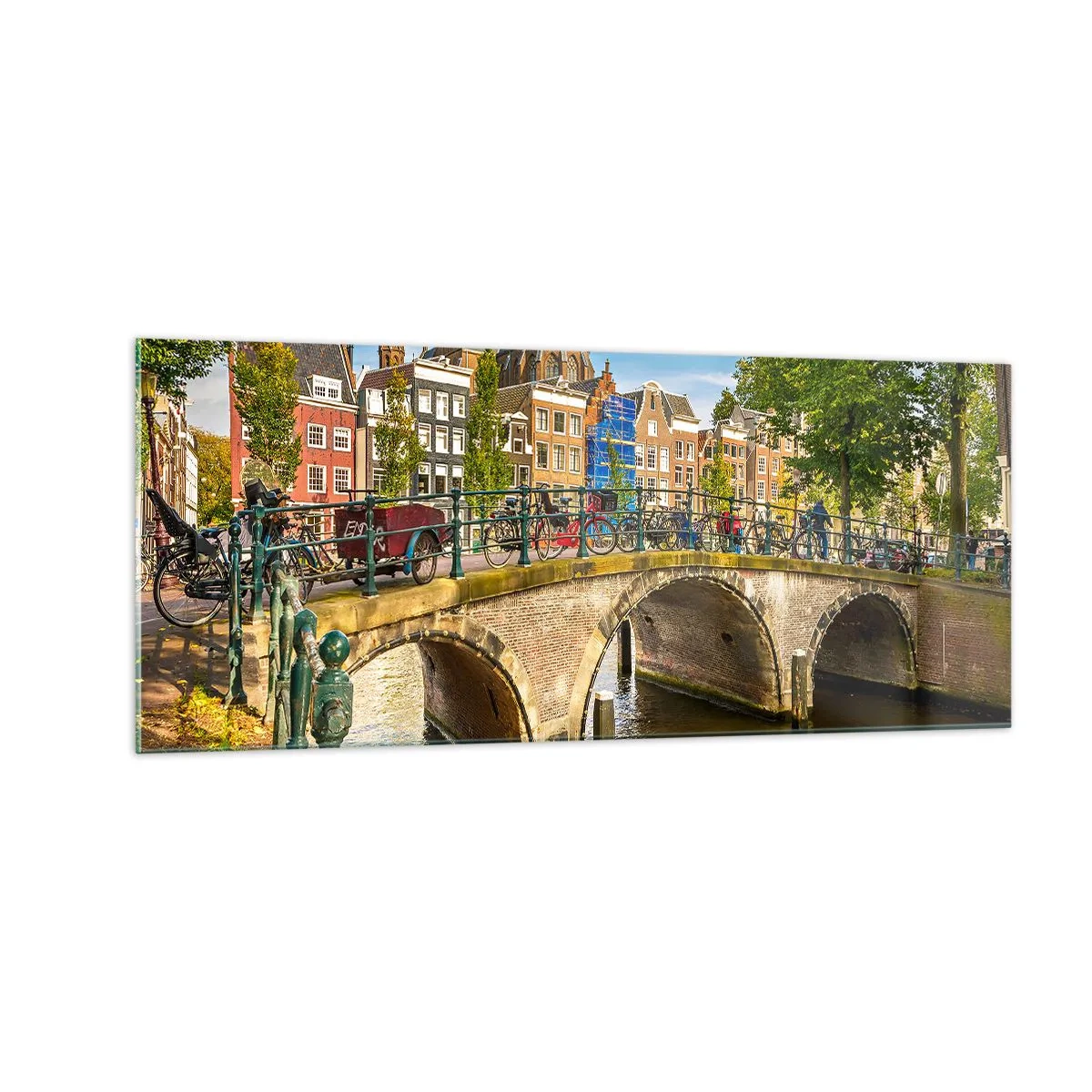 Tablou pe sticlă - Primăvara lângă canal - 100x40 cm