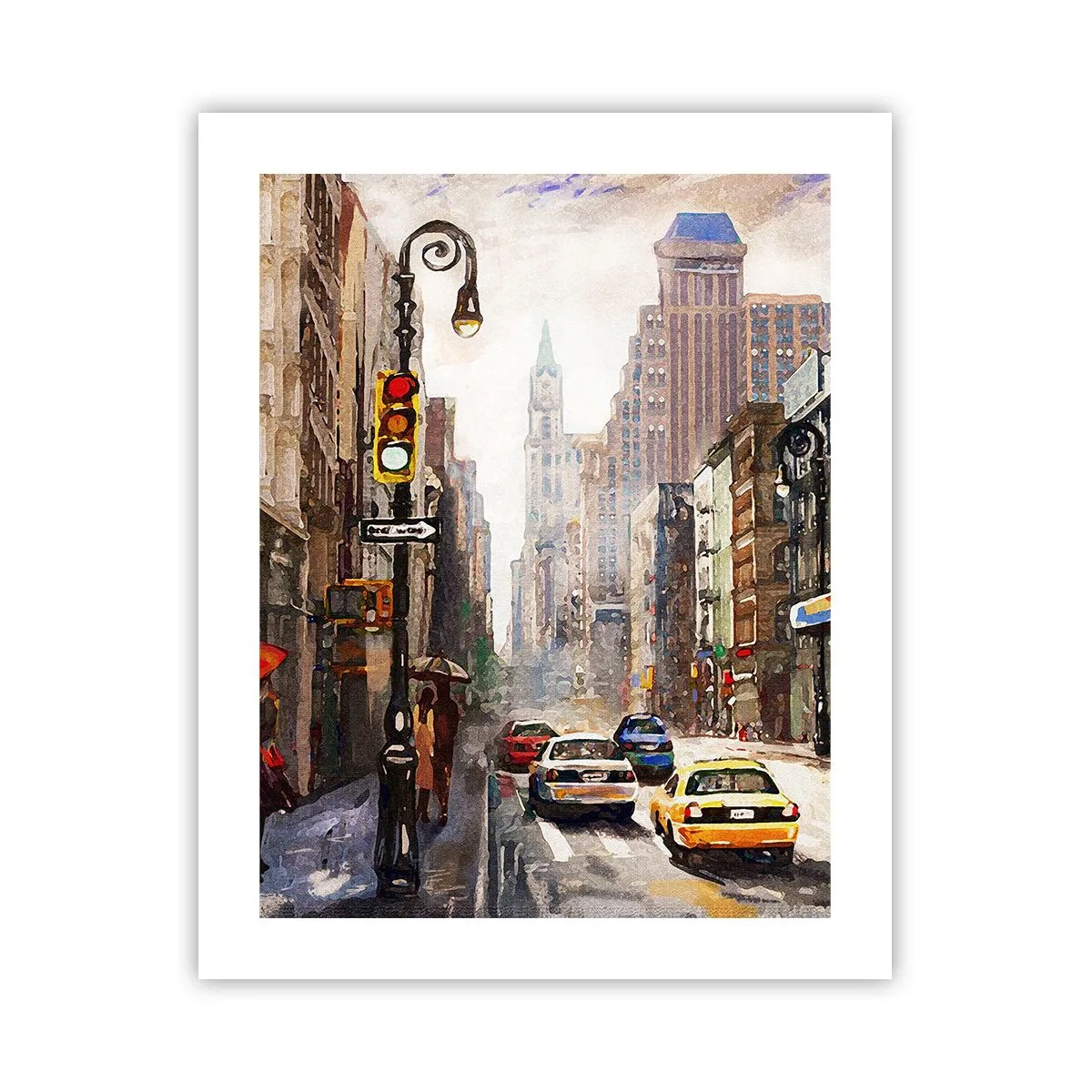 Poster - New York - plin de culoare și în ploaie - 40x50 cm