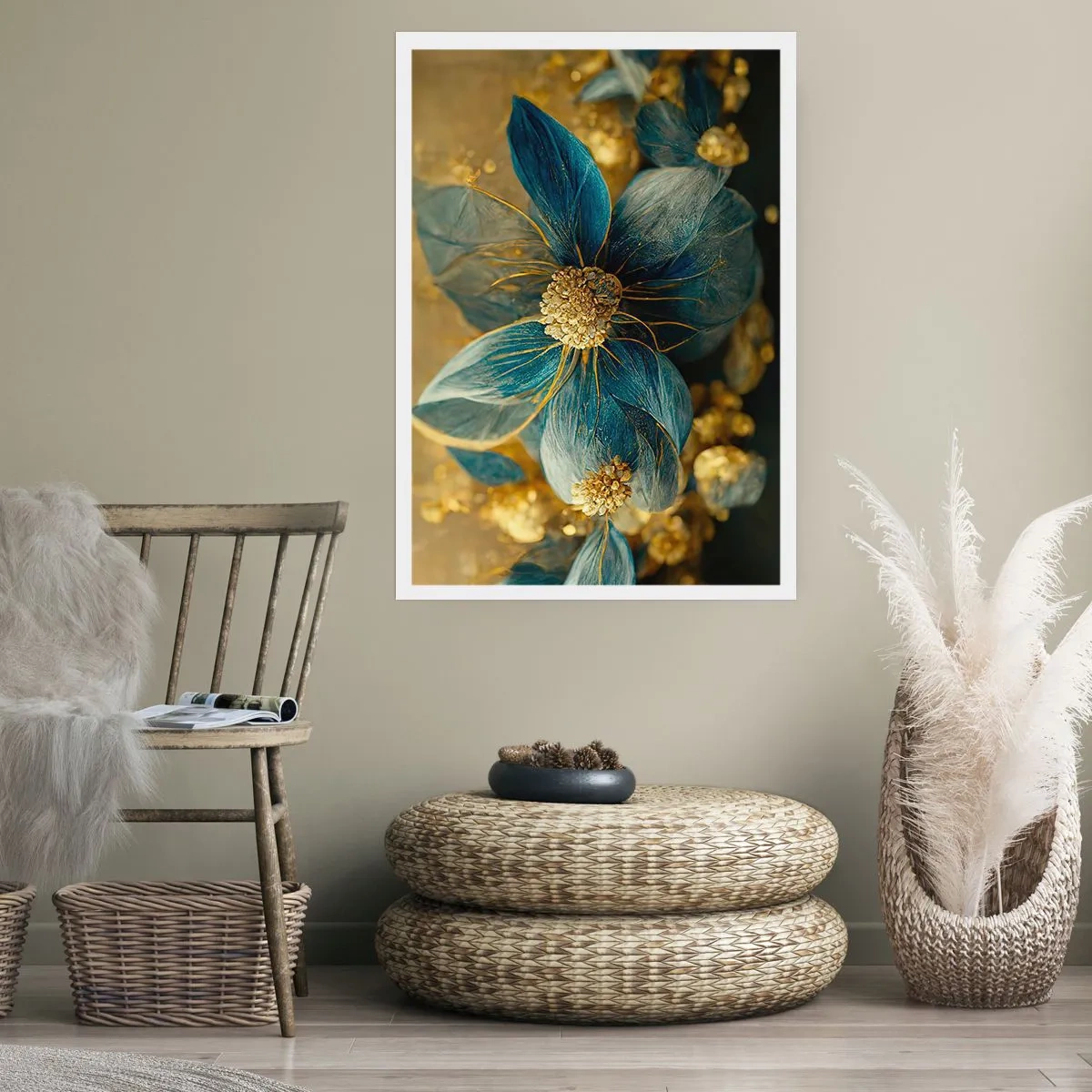 Poster - Floare cu aur - 50x70 cm