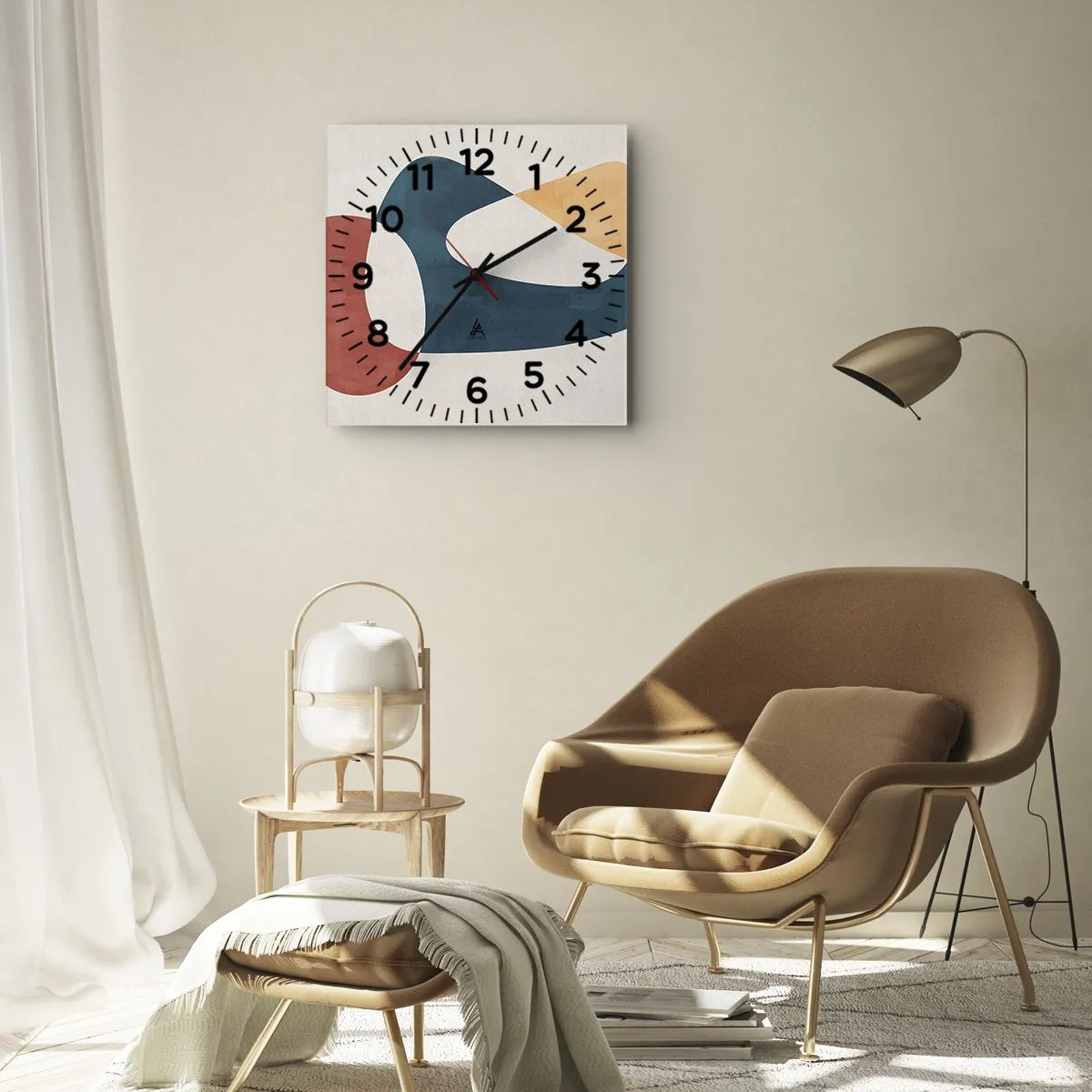 Ceas de perete - Ceas pe sticlă - Influențe și metamorfoze - 40x40 cm