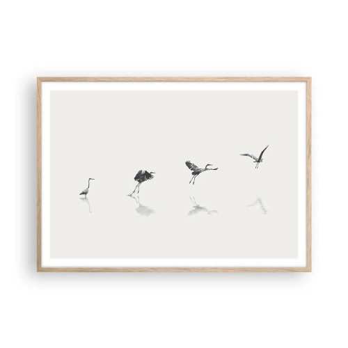 Poster în ramă de stejar deschis - Patru pași simpli - 100x70 cm