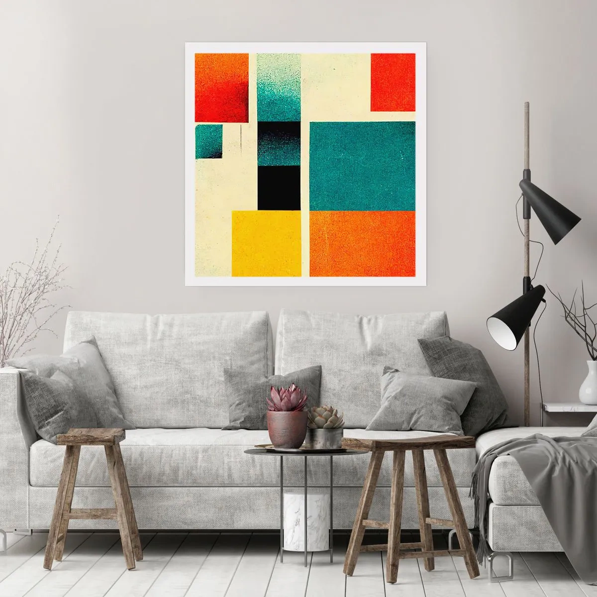 Poster - Abstracție geometrică - energie bună - 40x40 cm