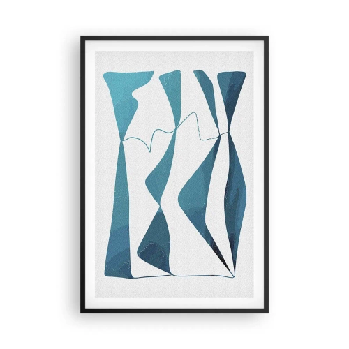 Poster în ramă neagră - Abstracție: relație turcoaz - 61x91 cm