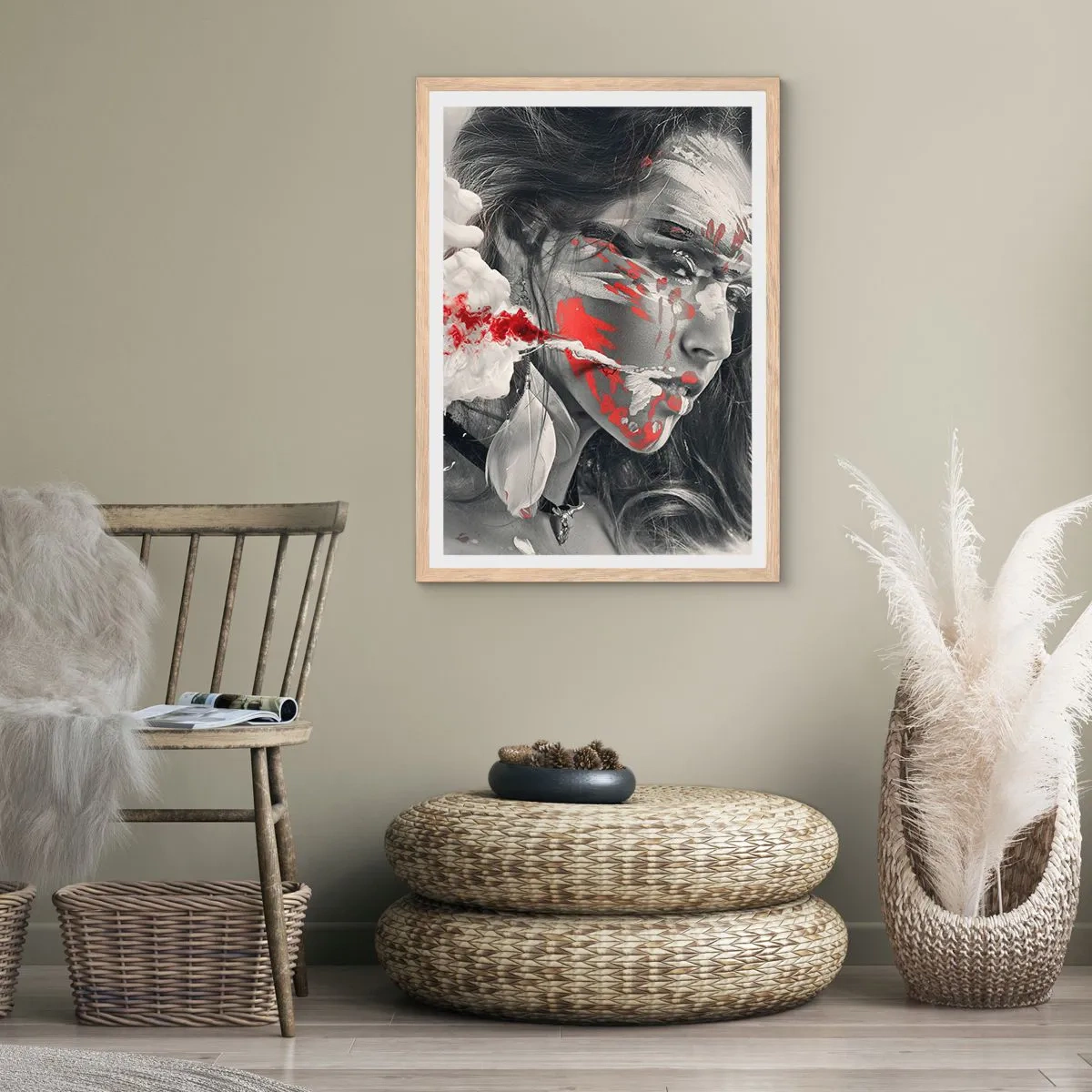 Poster în ramă de stejar deschis - În aburul absurdului - 70x100 cm