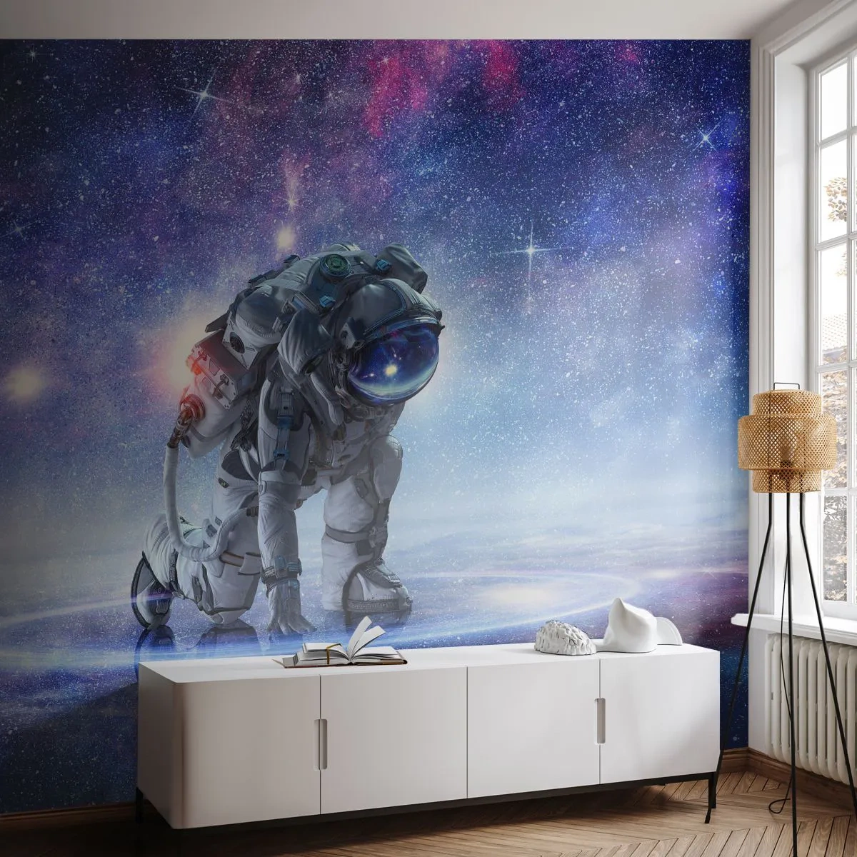 Tapet Premium Sand - Cerul înstelat de deasupra mea - Cosmonaut, Cosmos, Astronaut - 100x70 cm