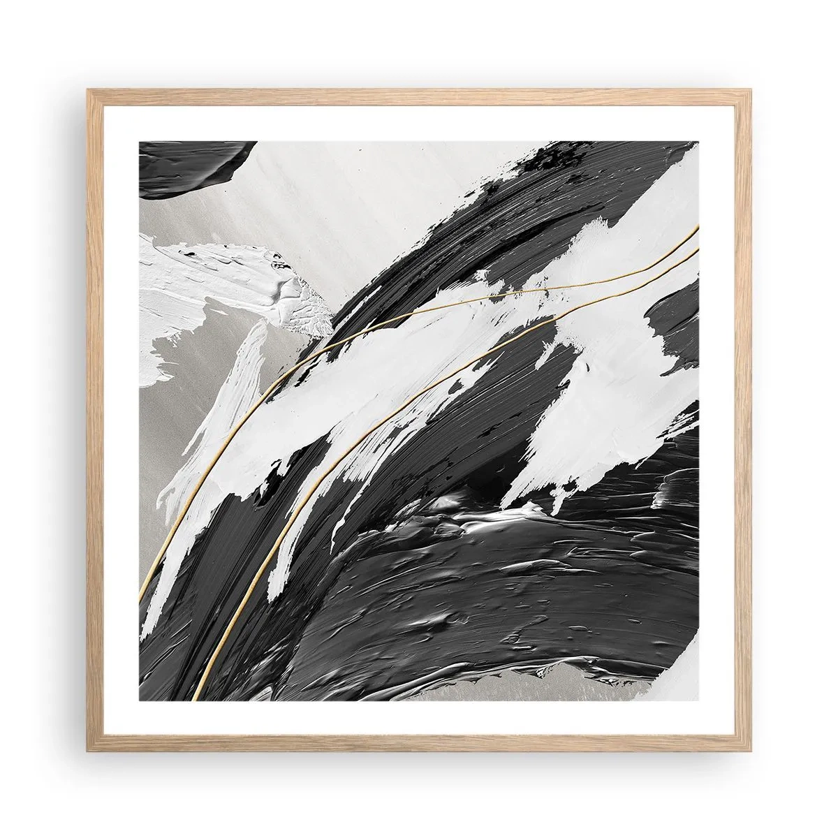 Poster în ramă de stejar deschis - Abstracție cu fler - 60x60 cm