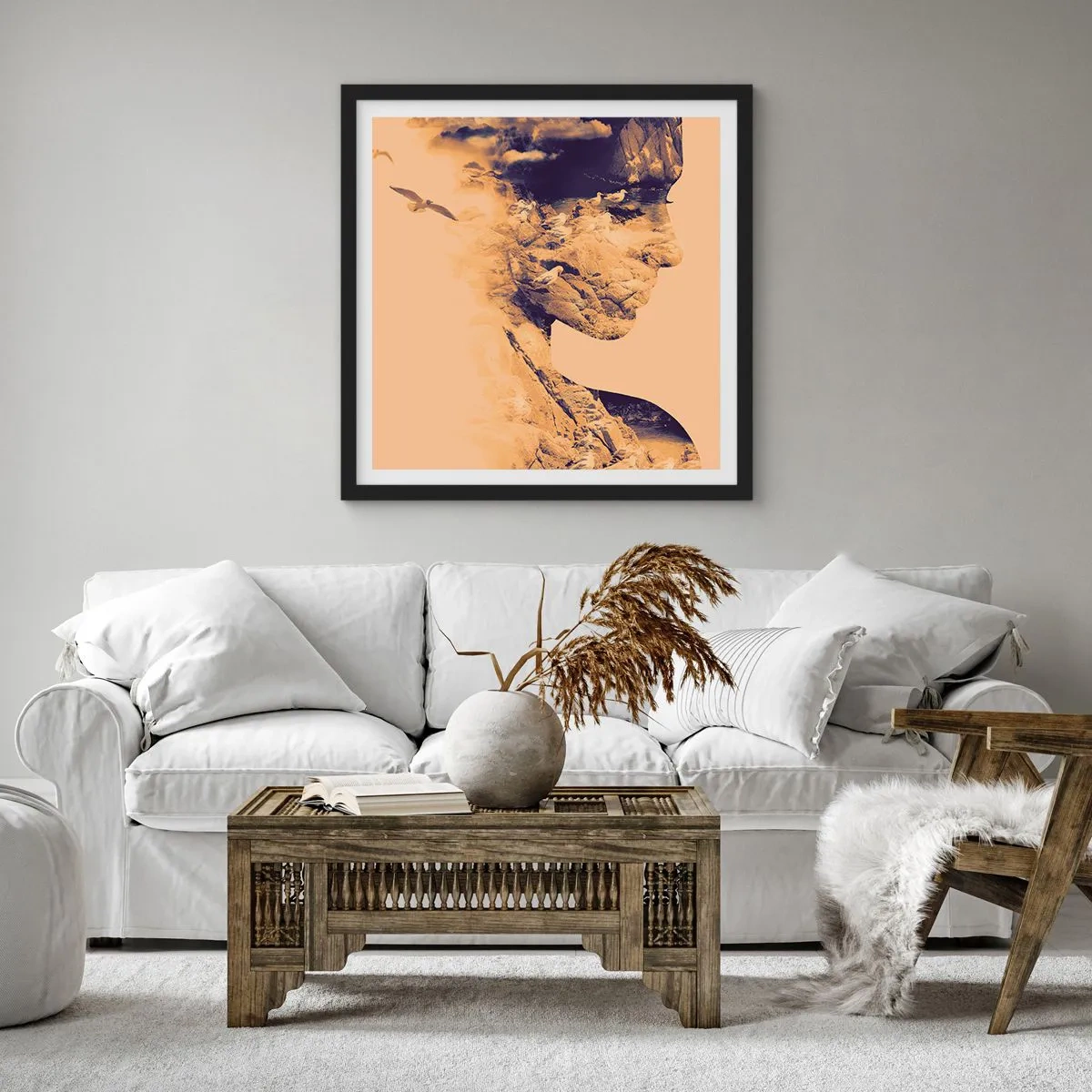 Poster în ramă neagră - Frumoasă prin natura - 60x60 cm