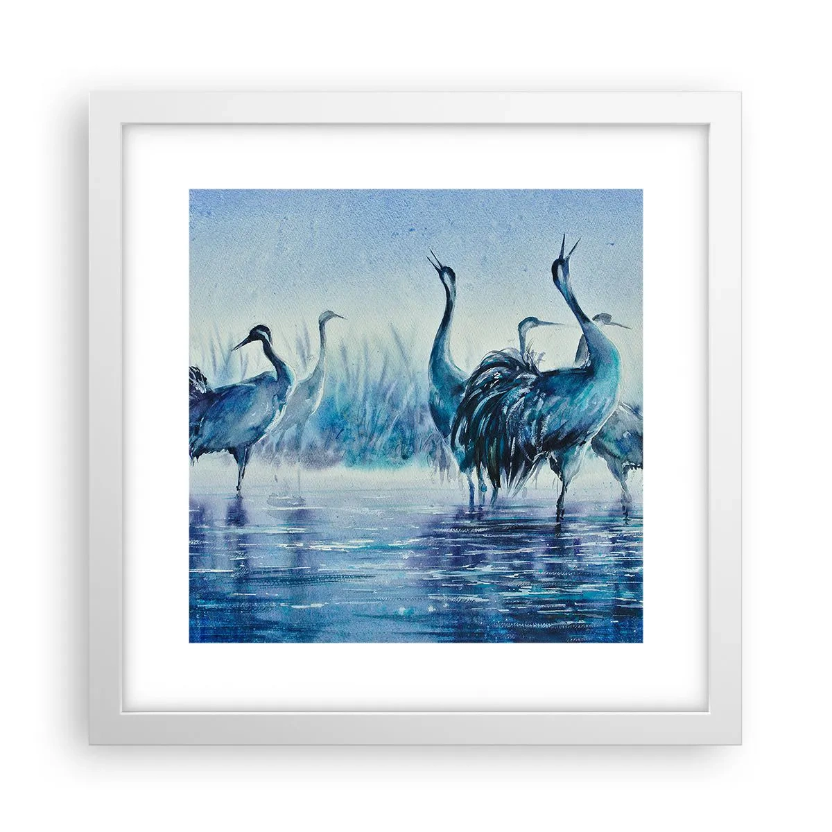 Poster în ramă albă - Întâlnirea de dimineață - 30x30 cm