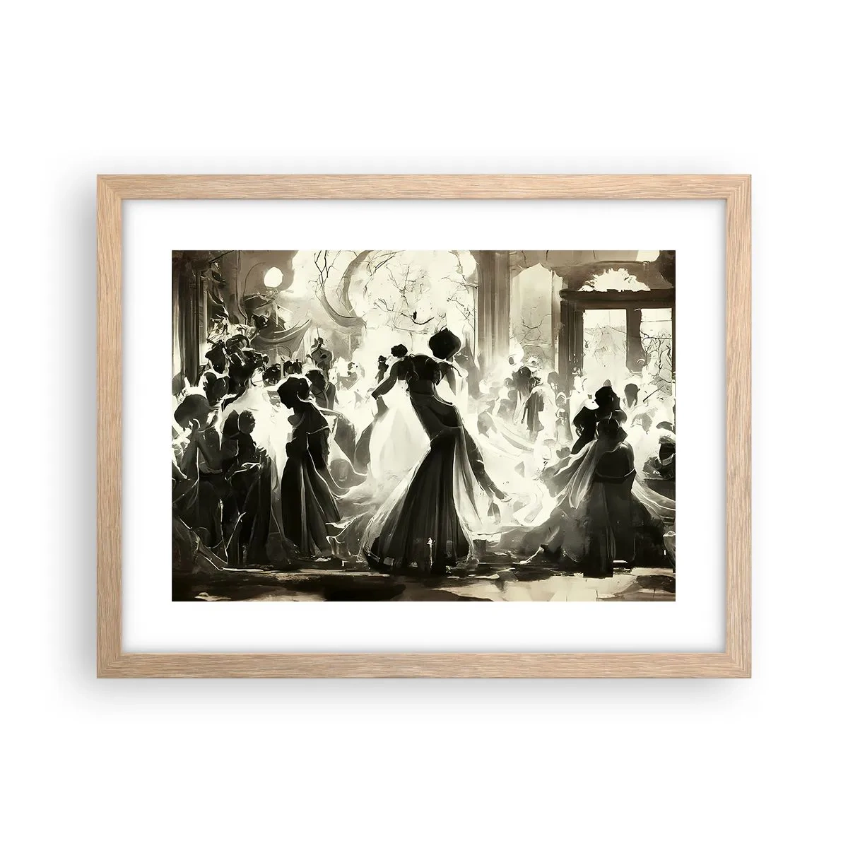 Poster în ramă de stejar deschis - Marea mascaradă - 40x30 cm