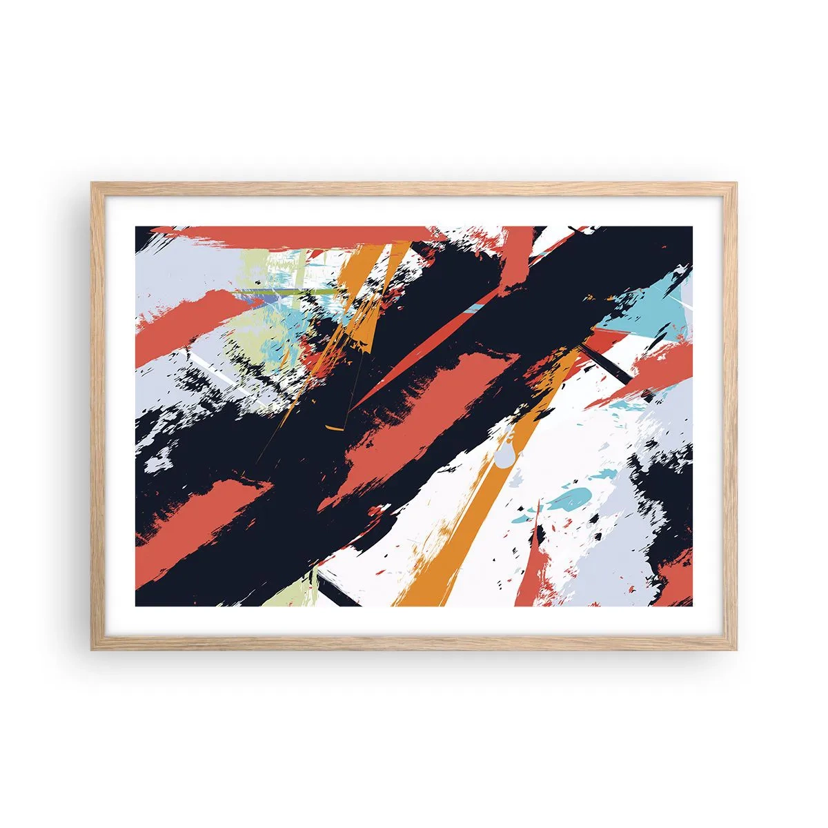 Poster în ramă de stejar deschis - Compoziție dinamică - 70x50 cm