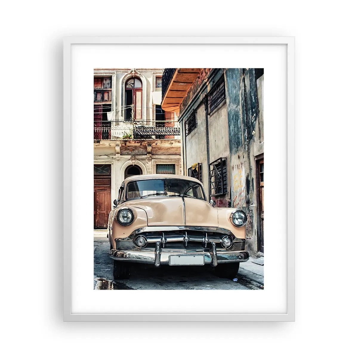 Poster în ramă albă - O siestă în Havana - 40x50 cm