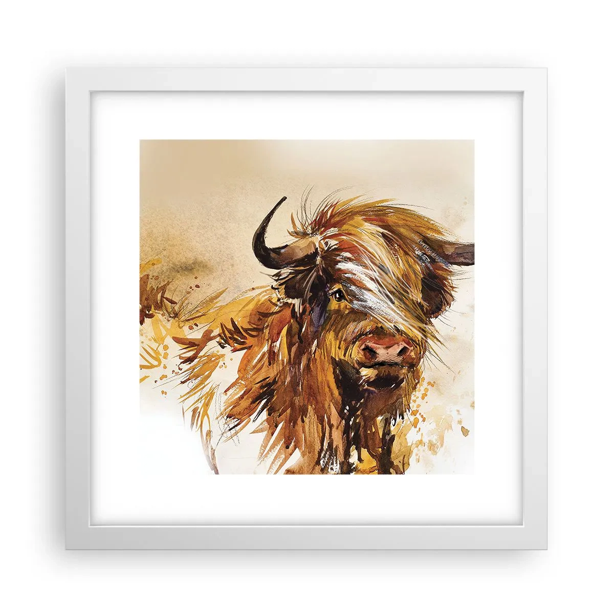 Poster în ramă albă - Mândria vânătorului - 30x30 cm