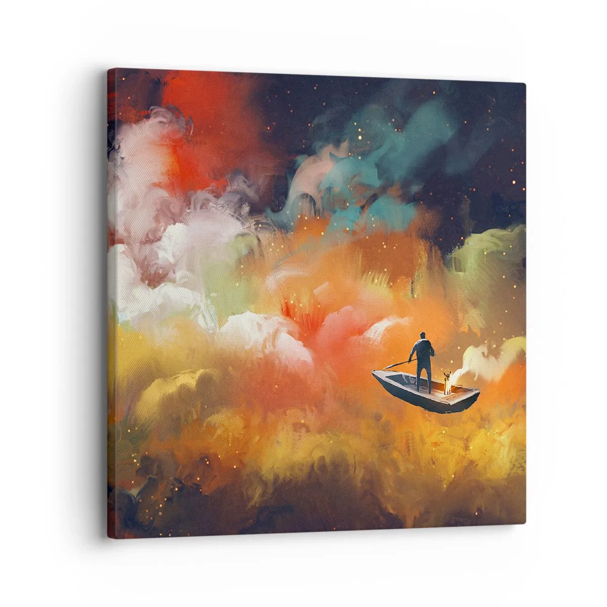 Tablou pe pânză - Cu barca prin galaxie - 30x30 cm