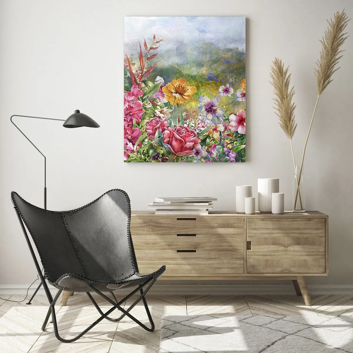 Tablou pe sticlă - O grădină înnebunită - 70x100 cm