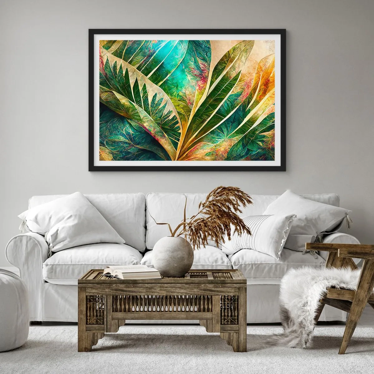 Poster în ramă neagră - Culorile tropicelor - 70x50 cm