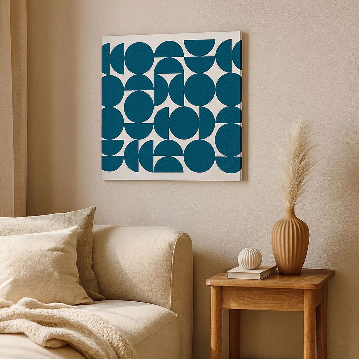 Tablou pe pânză - Cercuri și semicercuri - 30x30 cm