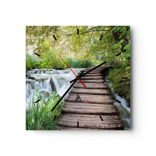 Ceas de perete - Ceas pe sticlă - Nu este deloc o apă liniștită - 40x40 cm