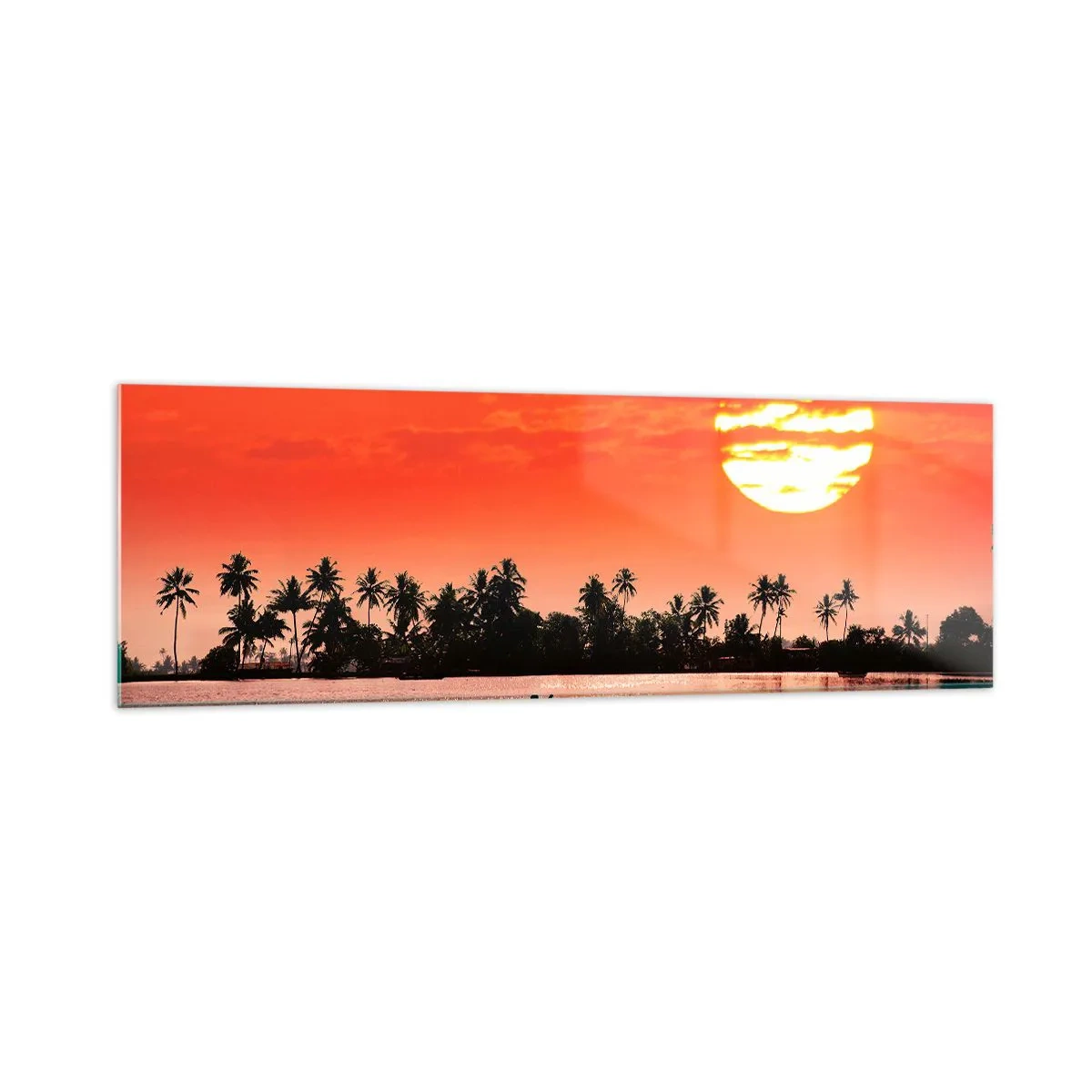 Tablou pe sticlă - Liniștea tropicelor la apus de soare - 160x50 cm
