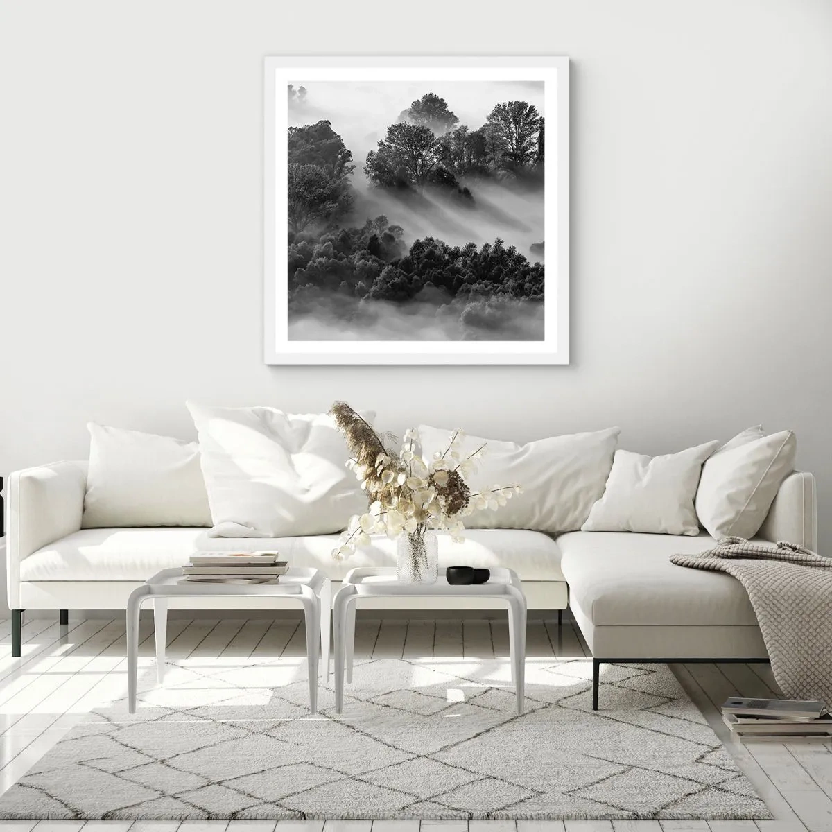 Poster în ramă albă - Trezindu-se din somn - 60x60 cm