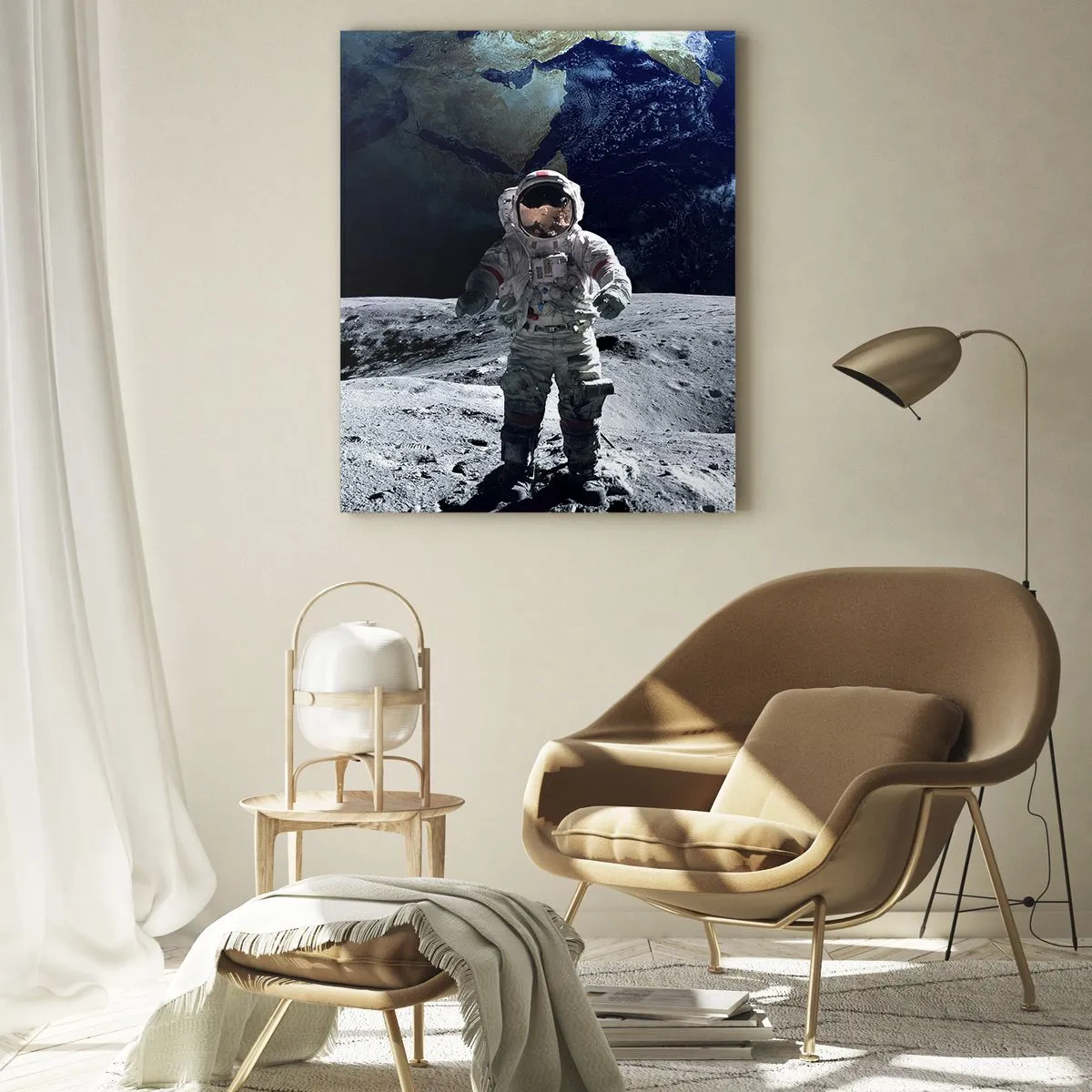 Tablou pe sticlă - Salutări de pe Lună - 70x100 cm