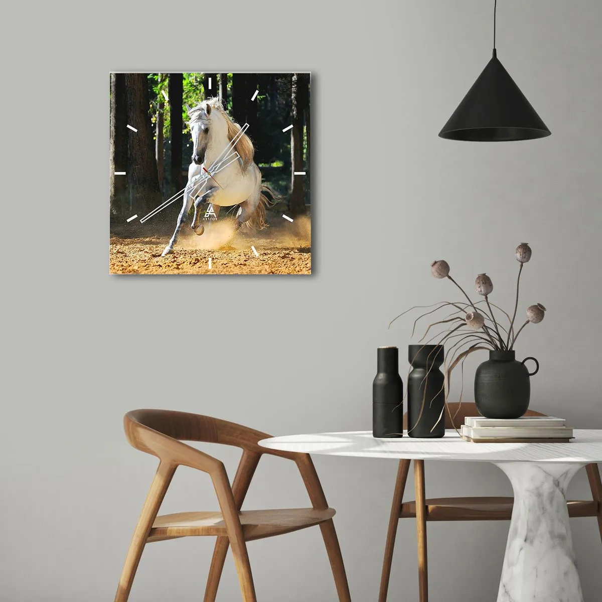 Ceas de perete - Ceas pe sticlă - Ca într-un roman fantastic - 40x40 cm